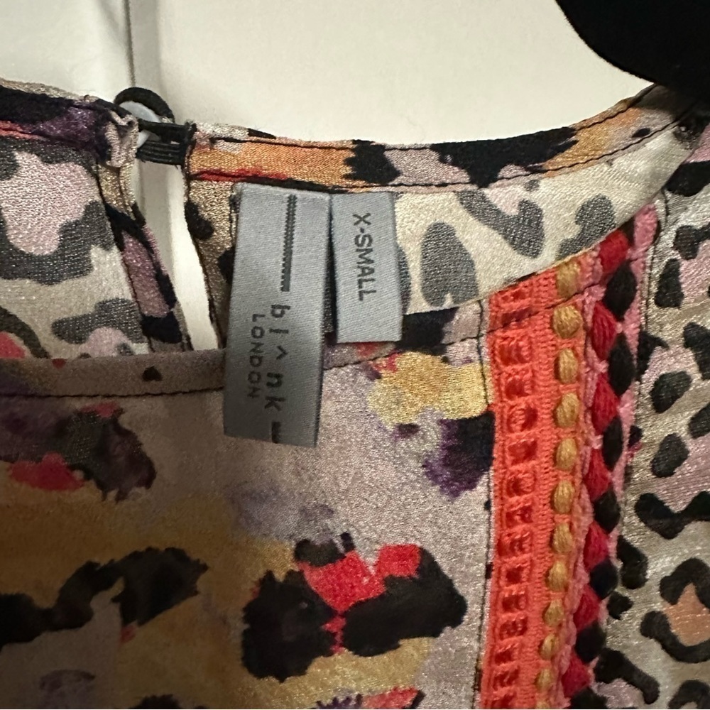 Anthropologie Blank London Joelle Leopard Print Peasant Blouse Size XS - Picture 3 of 8